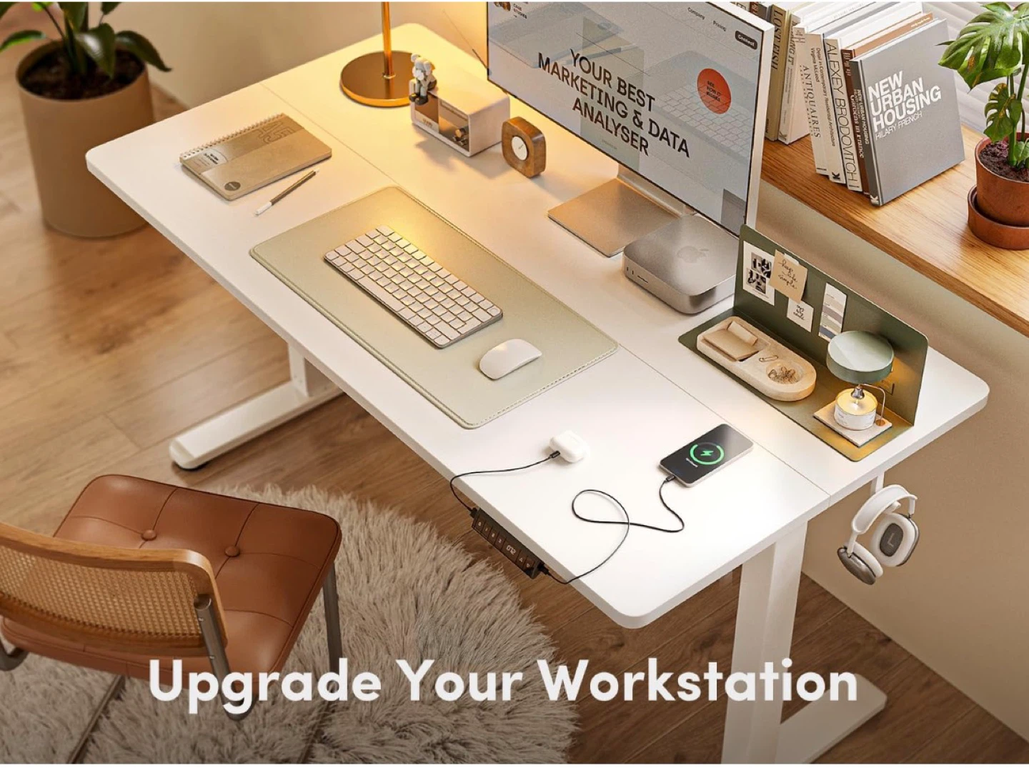 FEZIBO Electric Standing Desk 48” White – Height Adjustable - photo 5