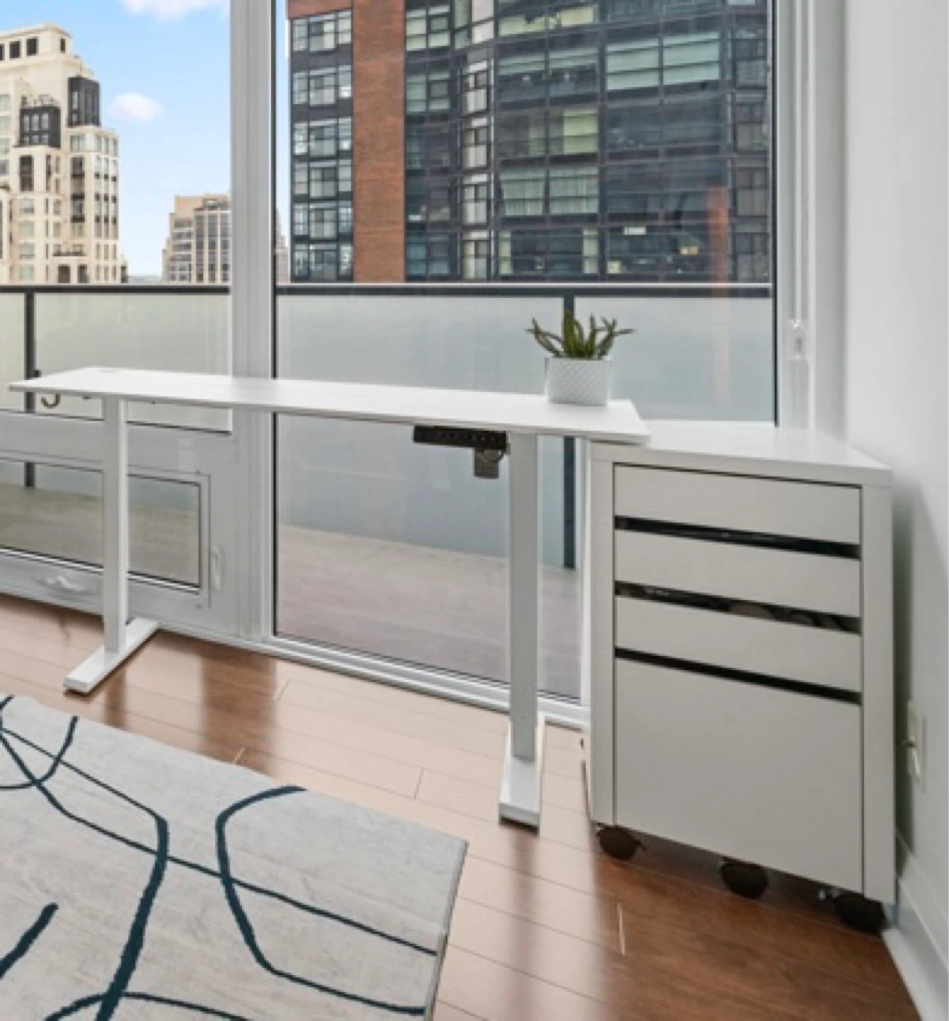 FEZIBO Electric Standing Desk 48” White – Height Adjustable