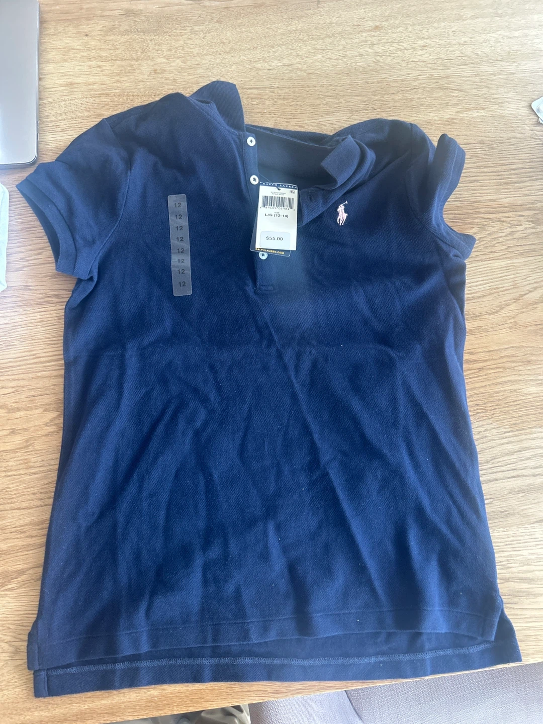 Navy Blue Ralph Lauren Polo Shirt - Size L/G (12-14)