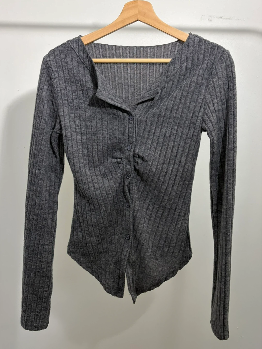 Grey Fitted Cardigan Top - photo 4