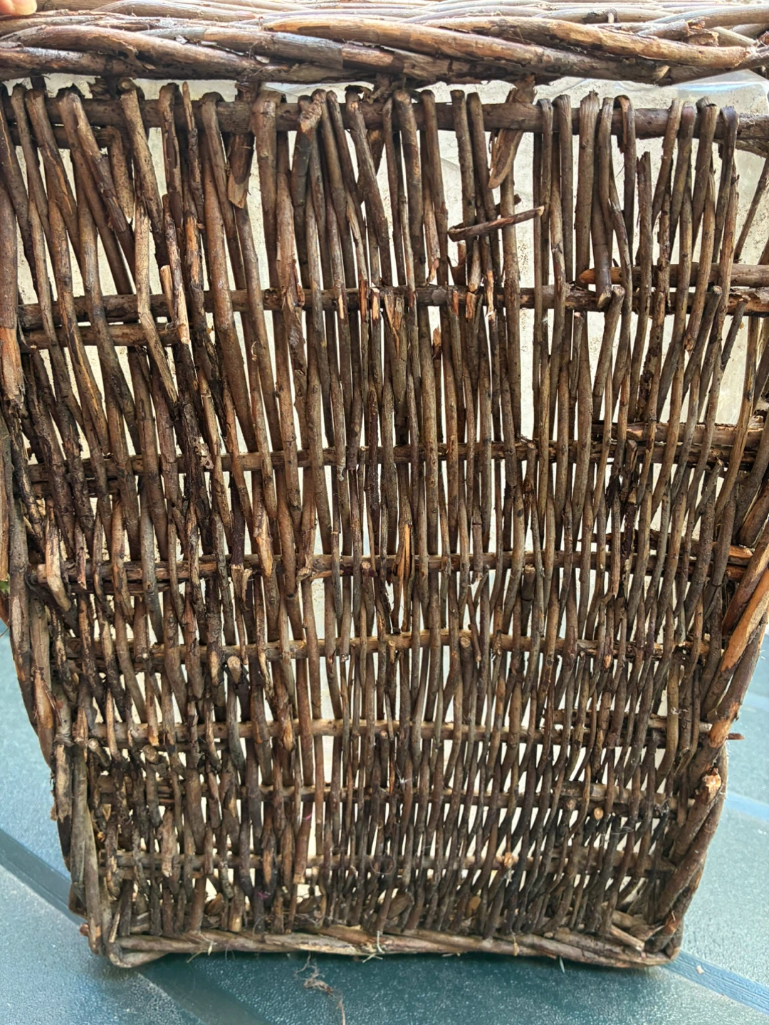 $3 Rectangular wicker willow basket handles 18x14x7 inch AS IS - photo 5