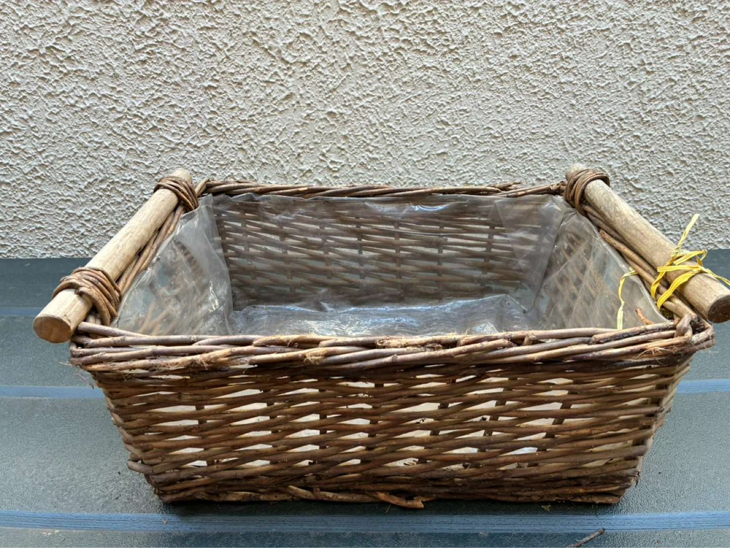 $3 Rectangular wicker willow basket handles 18x14x7 inch AS IS