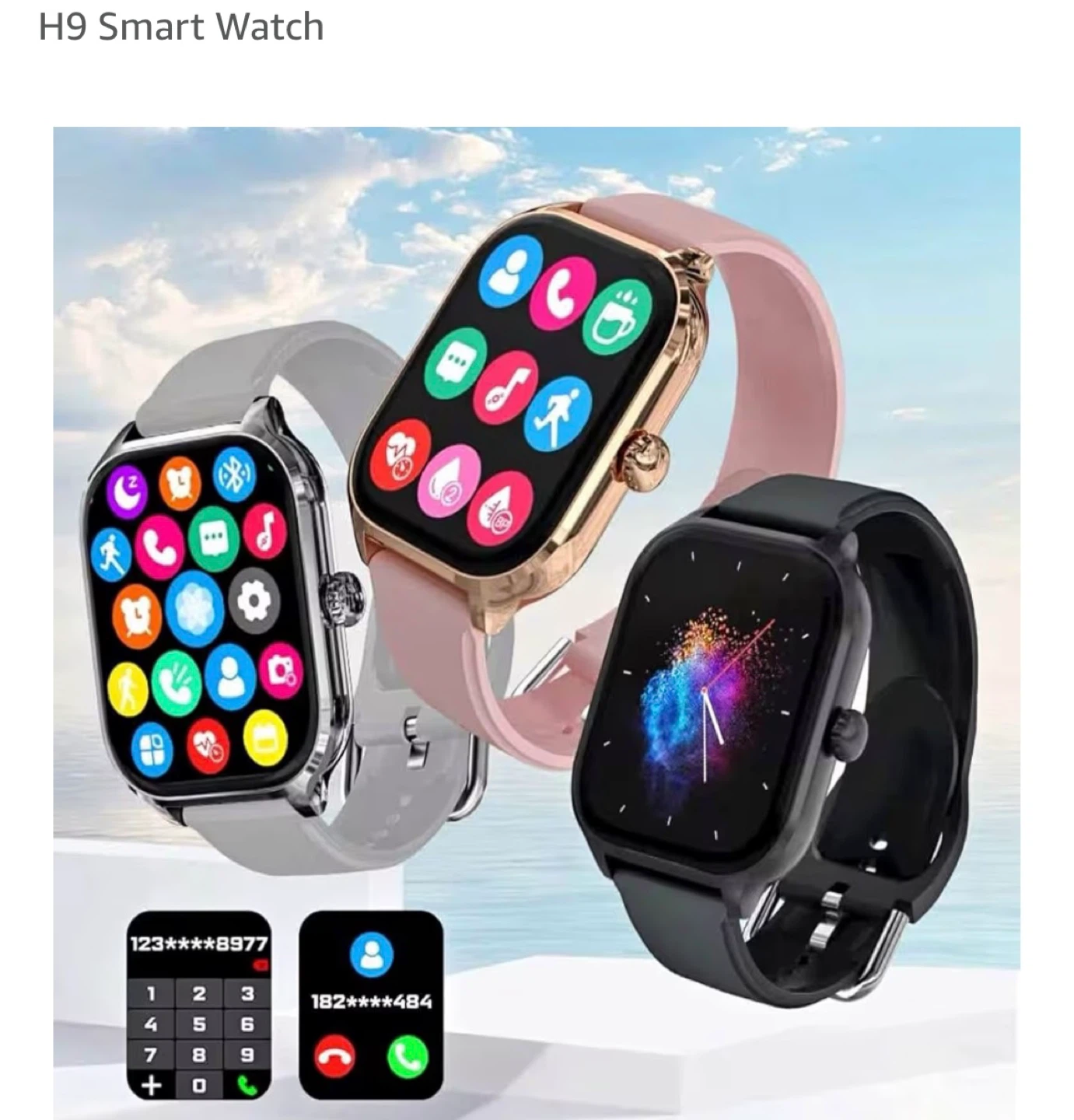 LAXASFIT H9 Smartwatch Rose Gold Pink Silicone - photo 2