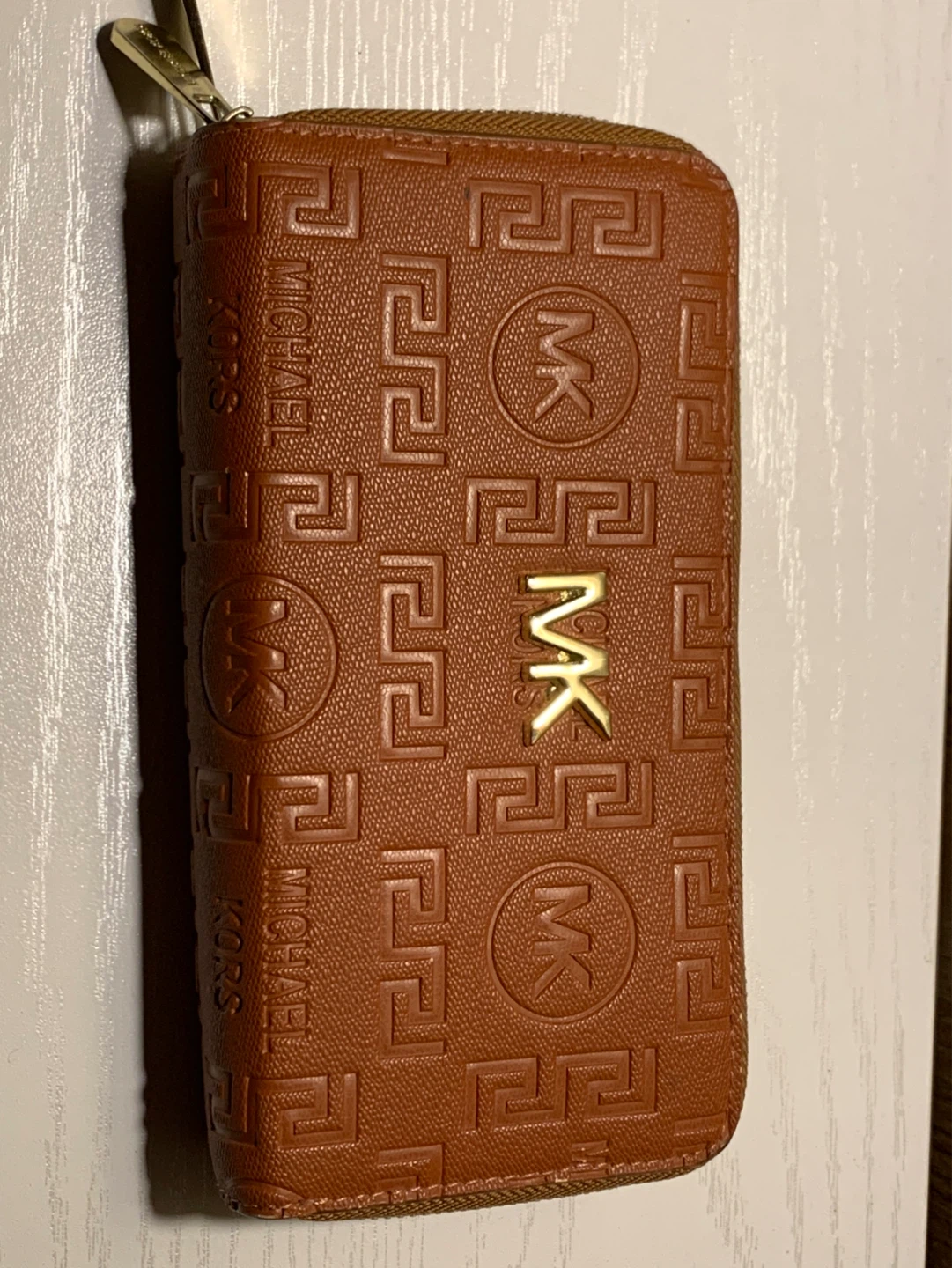 Michael Kors Brown Monogram Zip Wallet