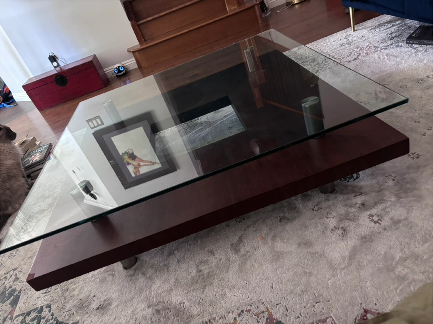Glass and Wood Coffee Table - photo 2