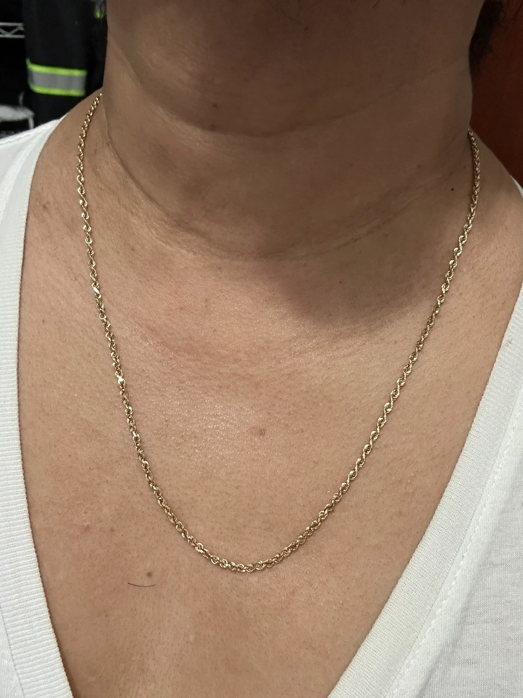 Gold Rope Chain Necklace 14k - photo 2