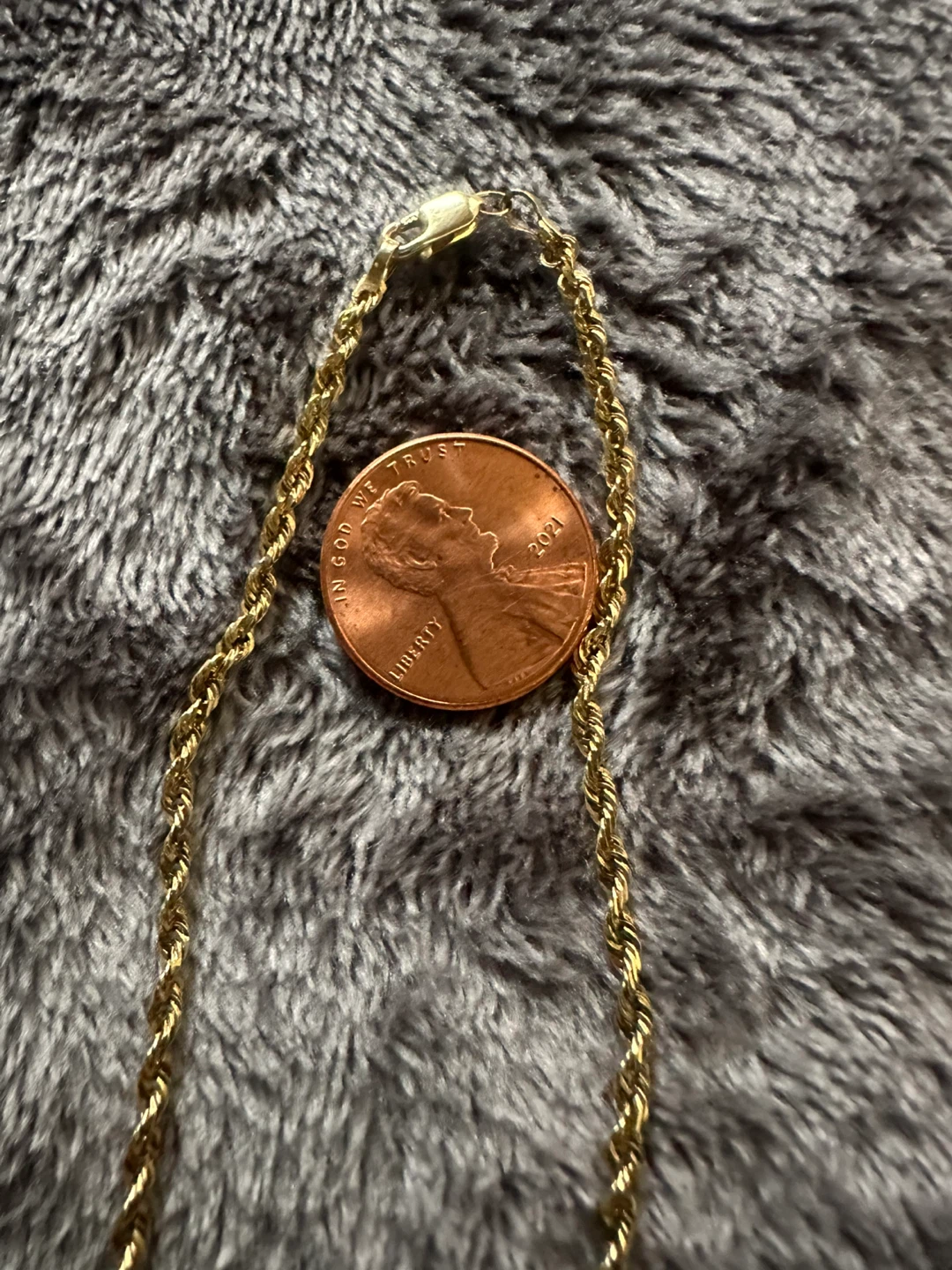 Gold Rope Chain Necklace 14k