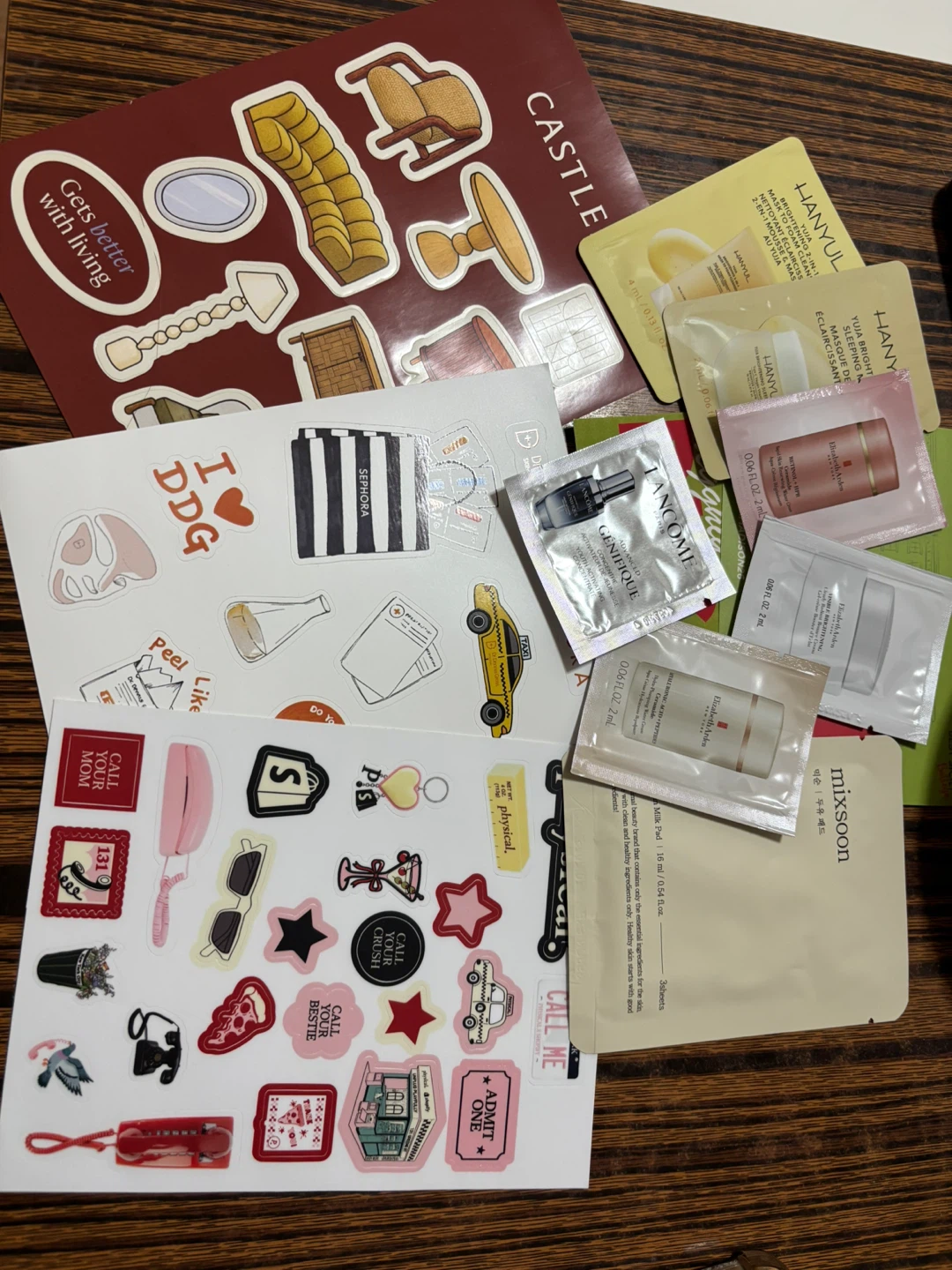 Skincare Sample Lot: Lancome, Elizabeth Arden, Hanyul, Mixsoon