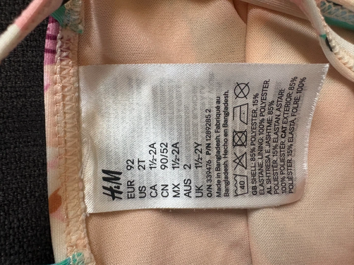 H&M Floral One-Piece Swimsuit - Size 18-24 months - photo 2