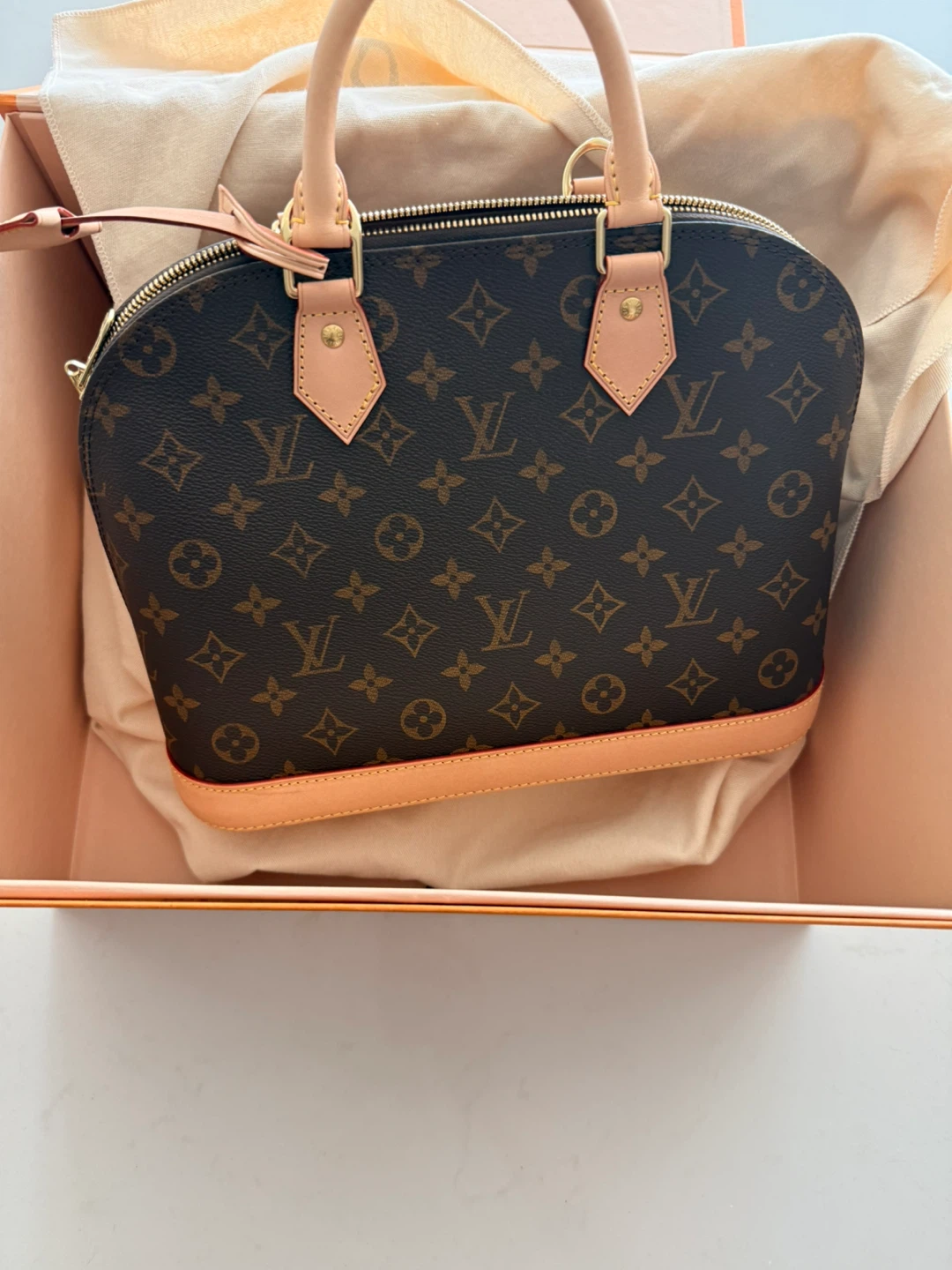 $1525 LV Alma Bag UNUSED + KEPT IN BOX W/ RECEIPT FROM PARIS - photo 3