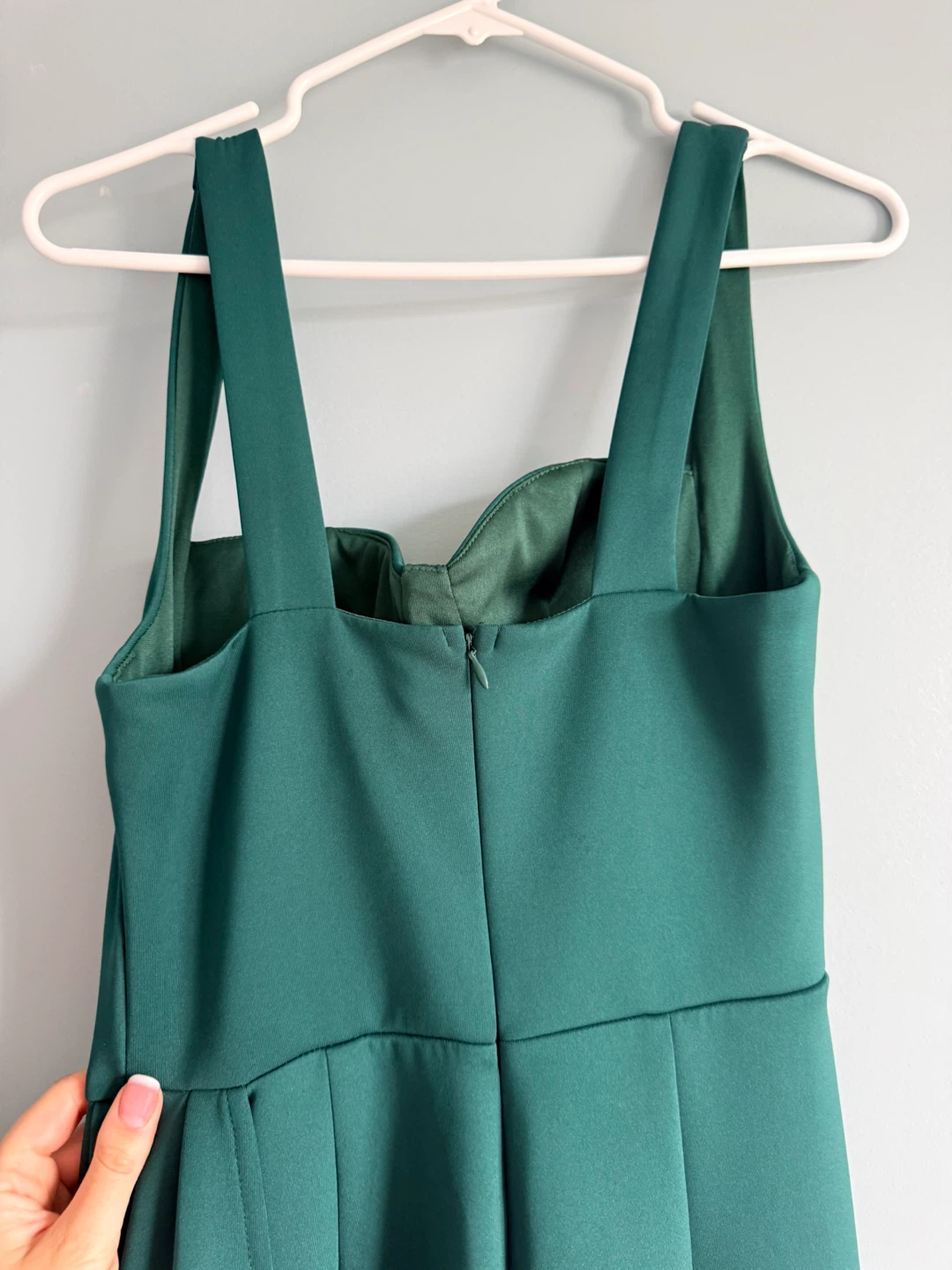 Women's Green Corset Maxi Dress with Slit - photo 3