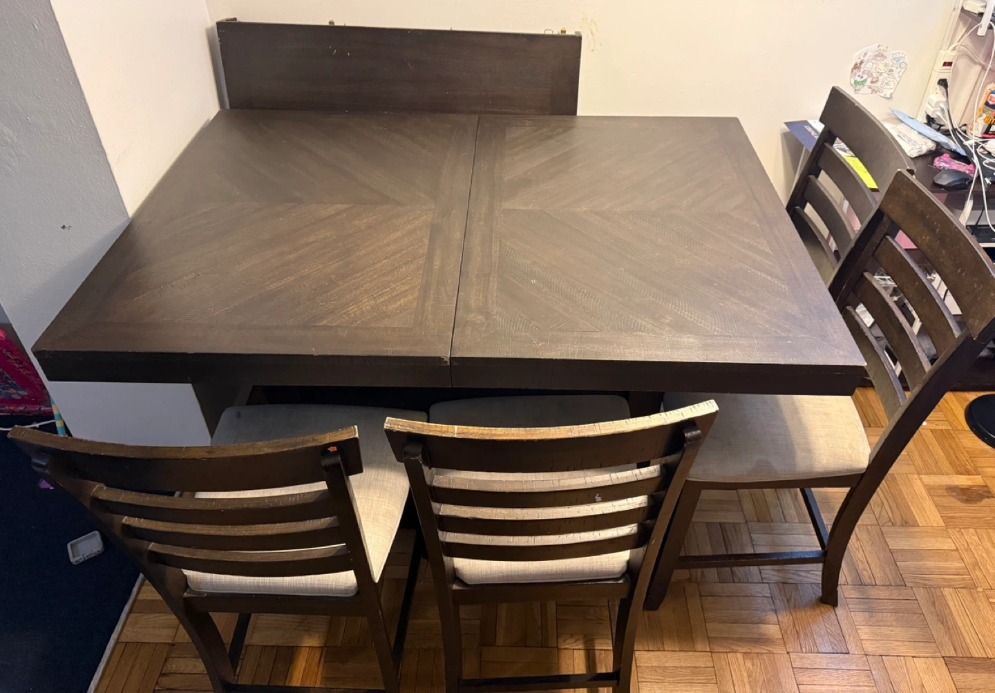 Extendable Dining Table Set with 4 Chairs and bench - photo 5