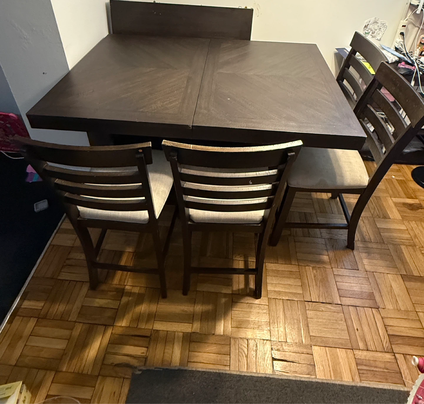 Extendable Dining Table Set with 4 Chairs and bench - photo 4