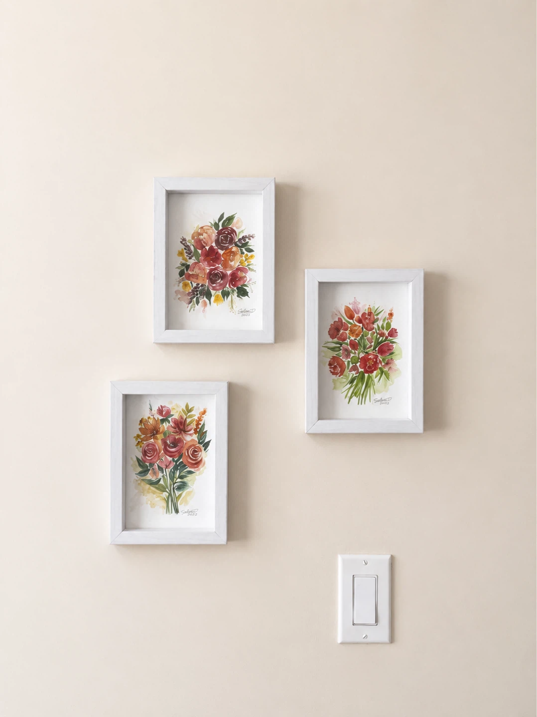 Watercolor Floral Painting Signed Golnar 2026