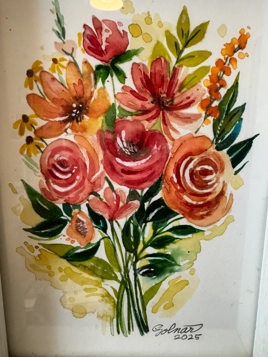 Watercolor Floral Painting Signed Golnar 2026 - photo 3