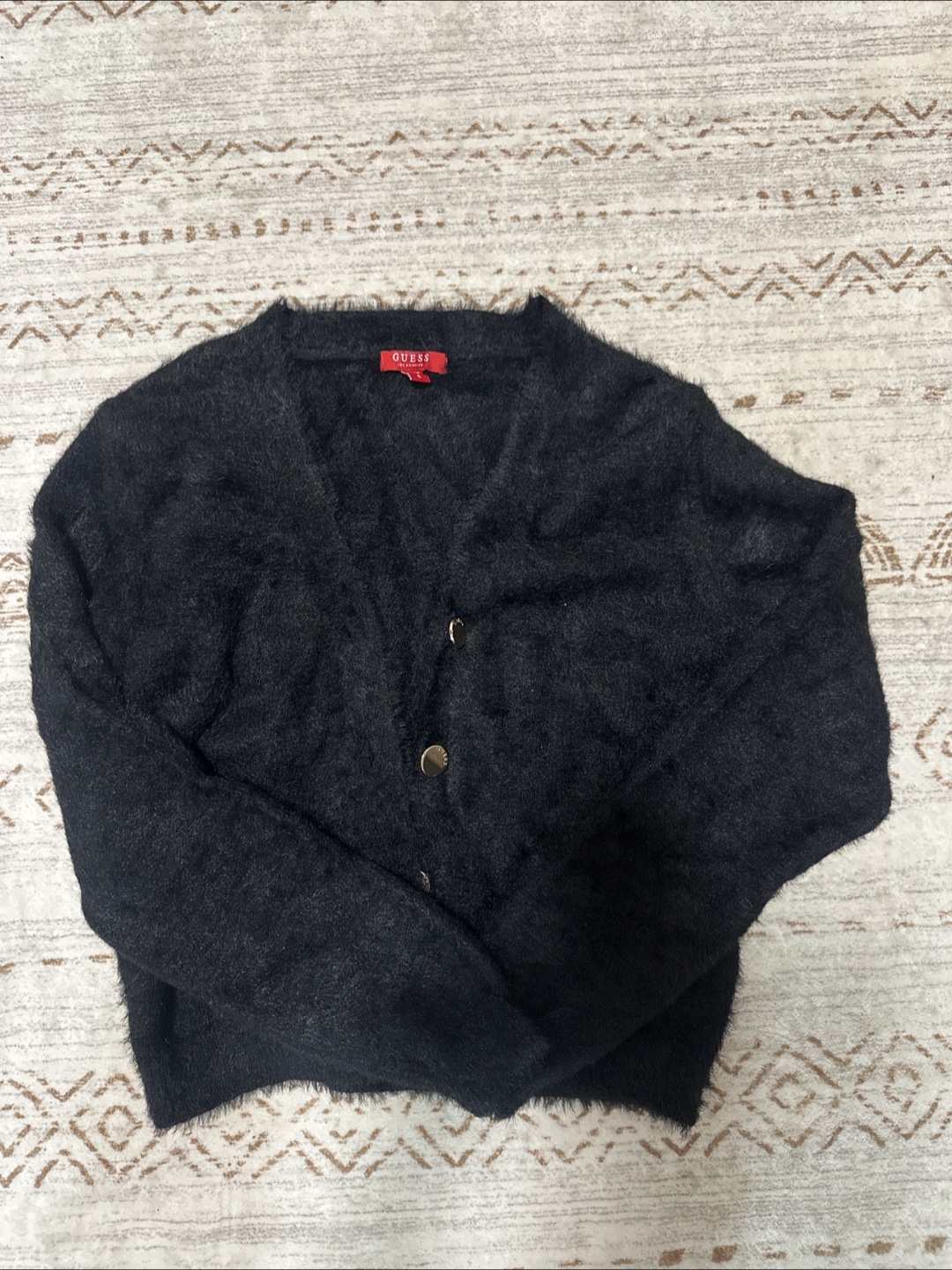 Guess Black Fuzzy Cardigan