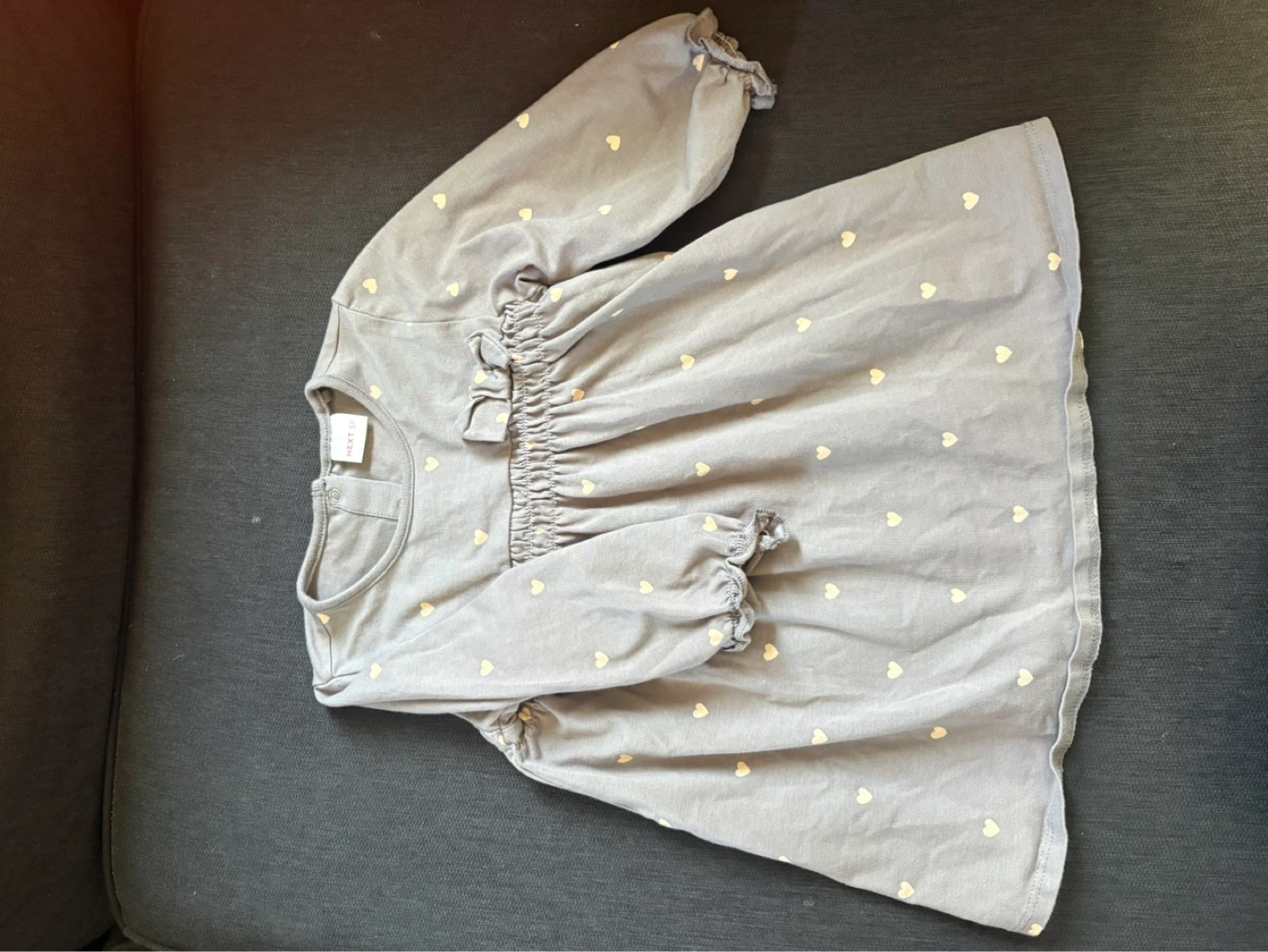 Next Girls Grey Heart Print Dress