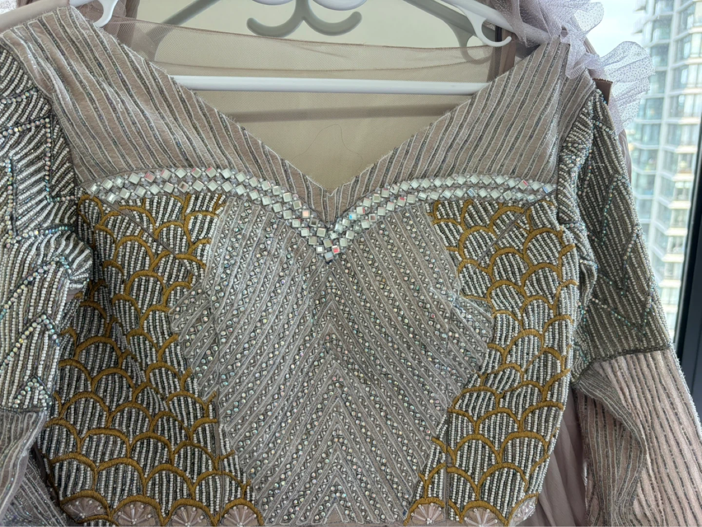 Embellished Long Sleeve Dress - photo 4