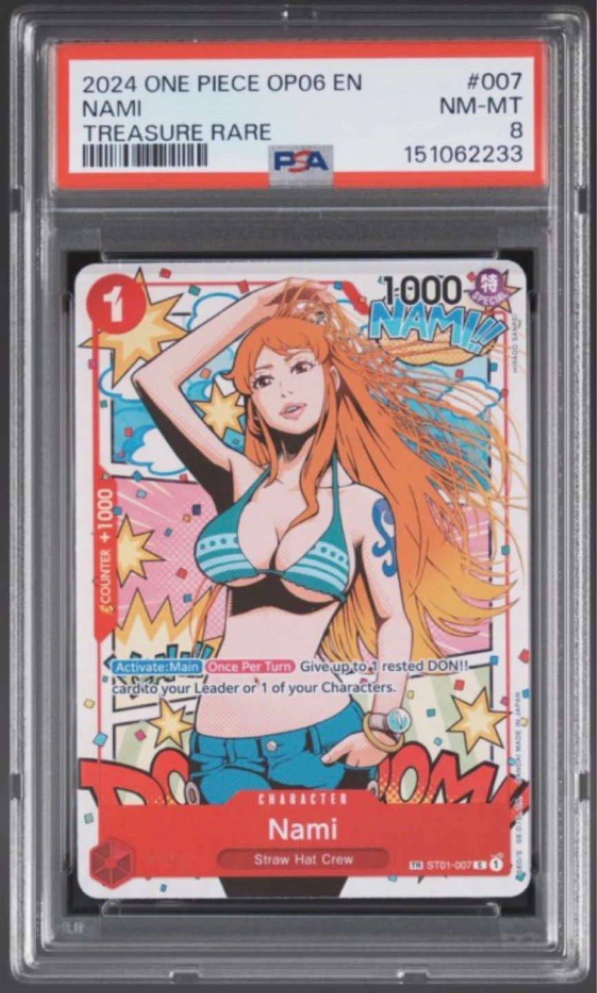 PSA Graded 2024 One Piece OP06 Nami Treasure Rare Card #007 - photo 2