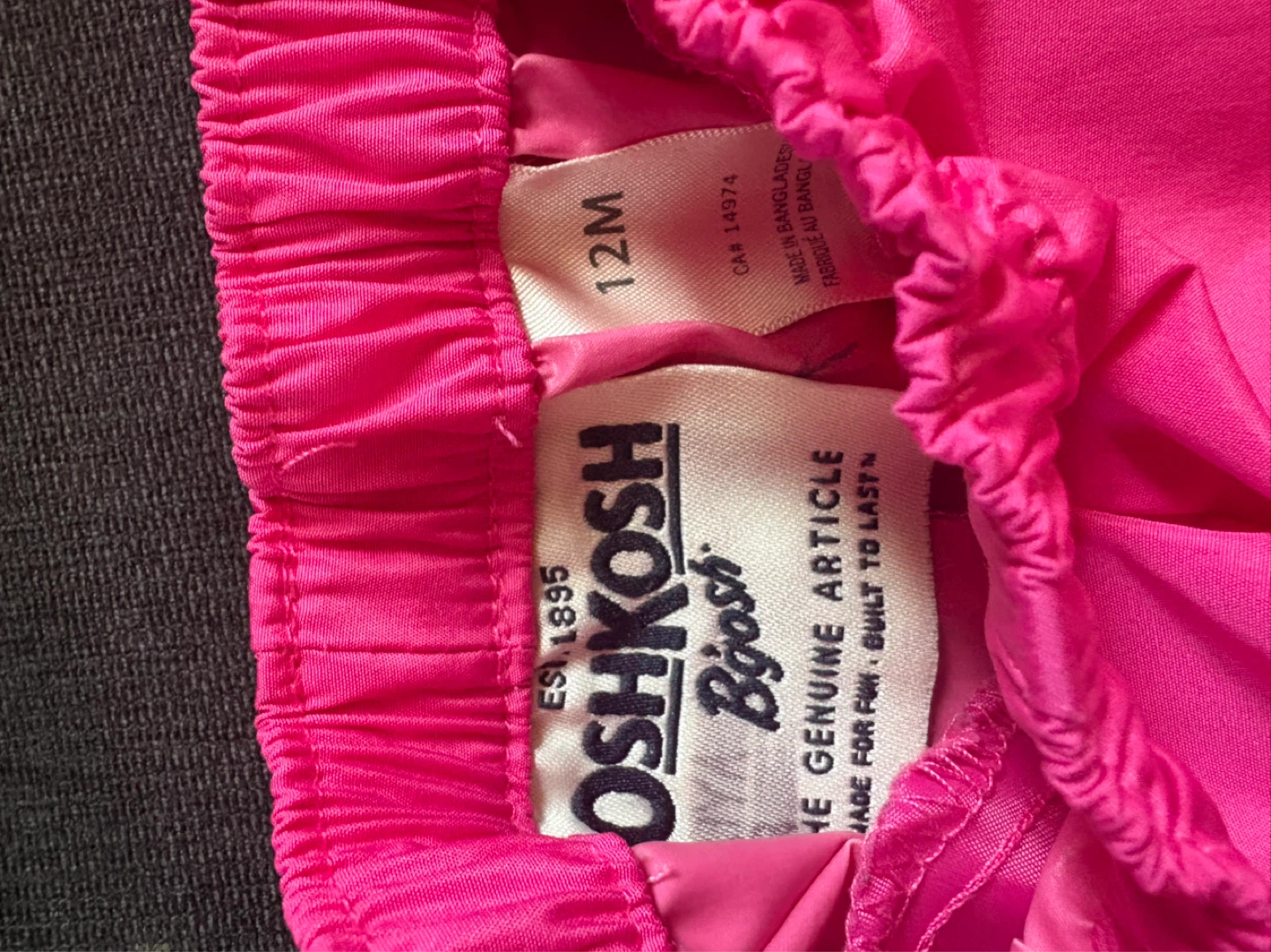 OshKosh Pink Waterproof Pants 12 months - photo 2