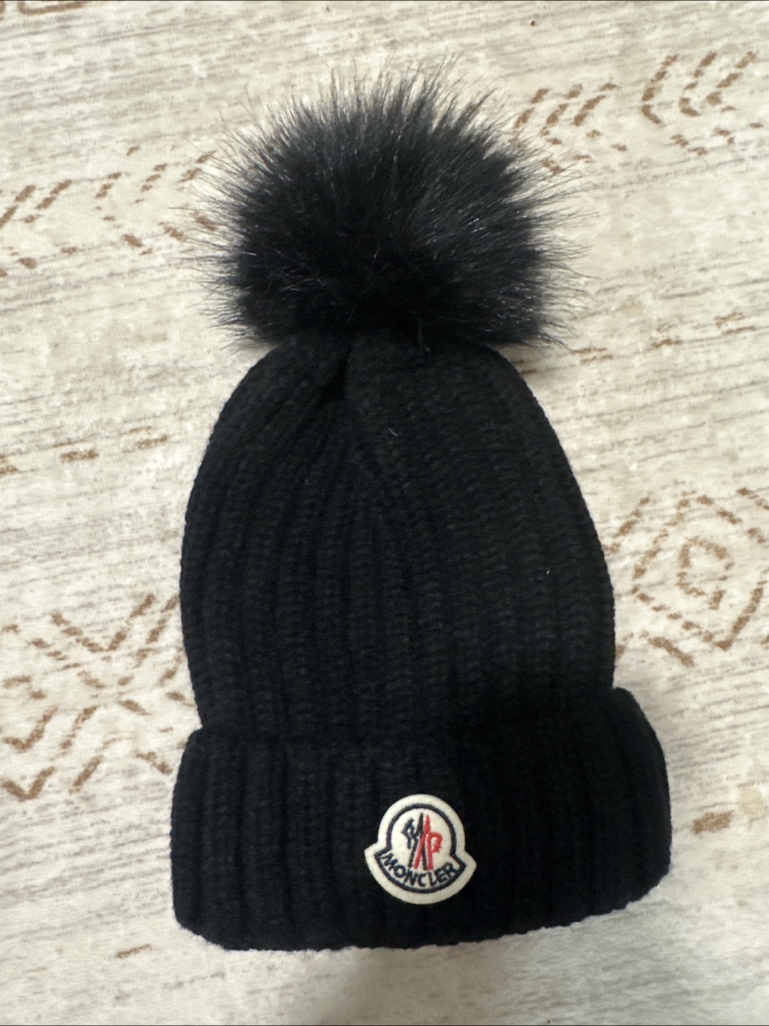 Moncler Black Pom Pom Beanie
