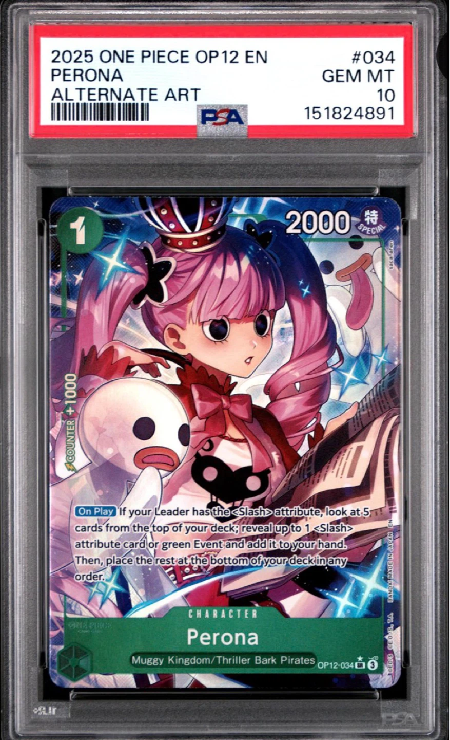 One Piece OP12 Perona Alternate Art Trading Card