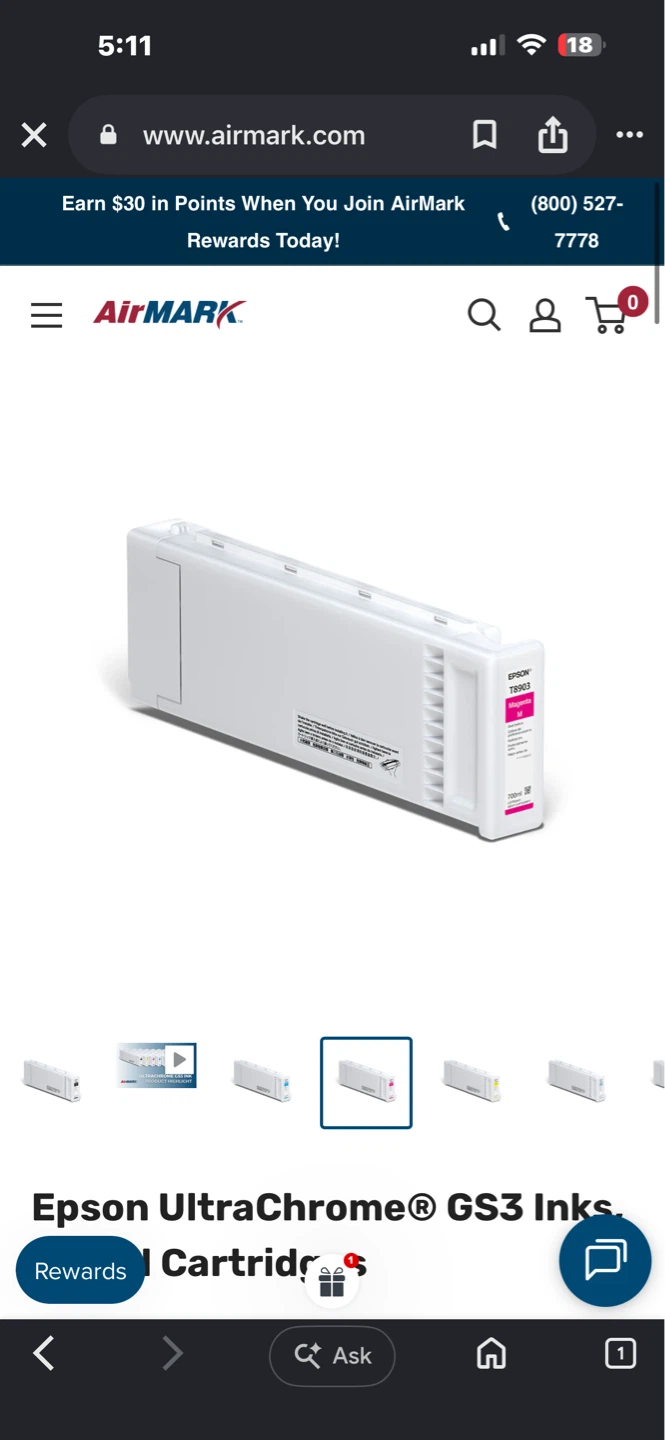 Epson T8903 UltraChrome GS3 Magenta Ink Cartridge