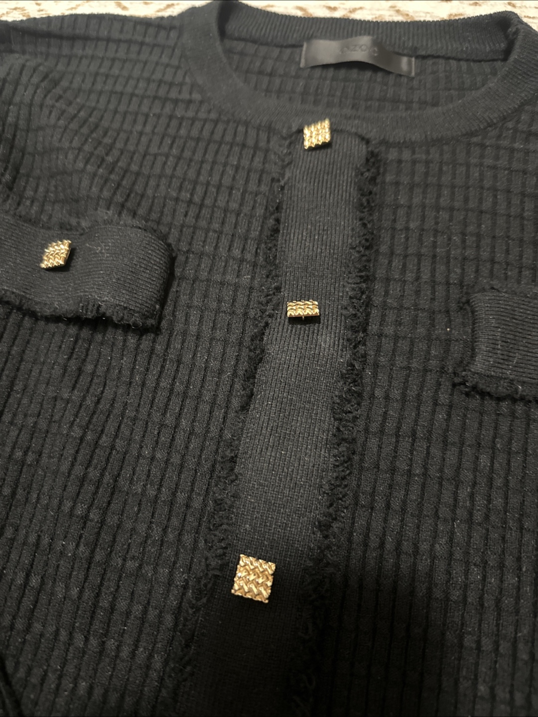 Black Cardigan with Gold Buttons - photo 2
