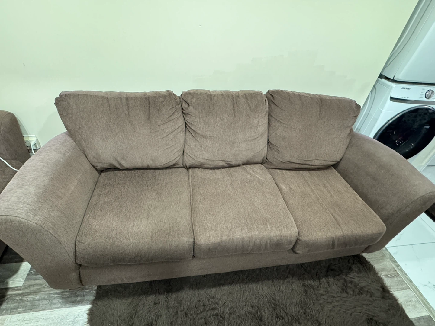 Brown Fabric Loveseat/Sofa