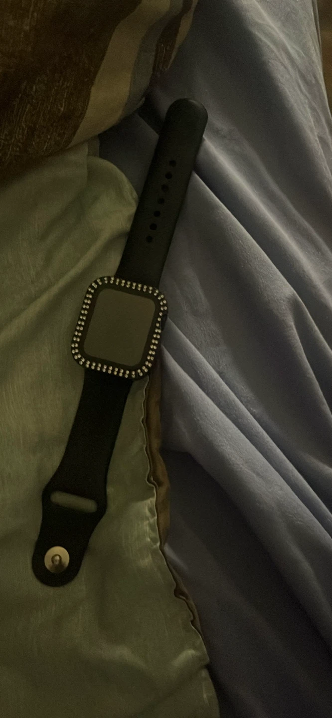 Black Smartwatch with Rhinestone Bezel