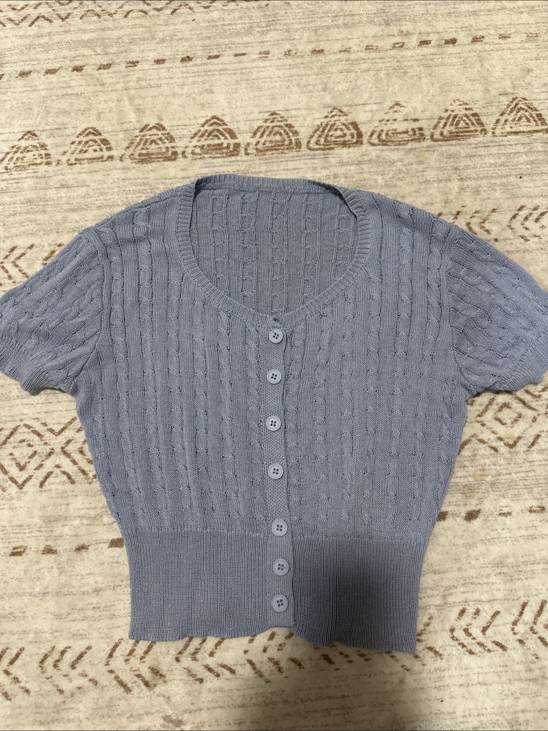 Cropped Cable Knit Cardigan