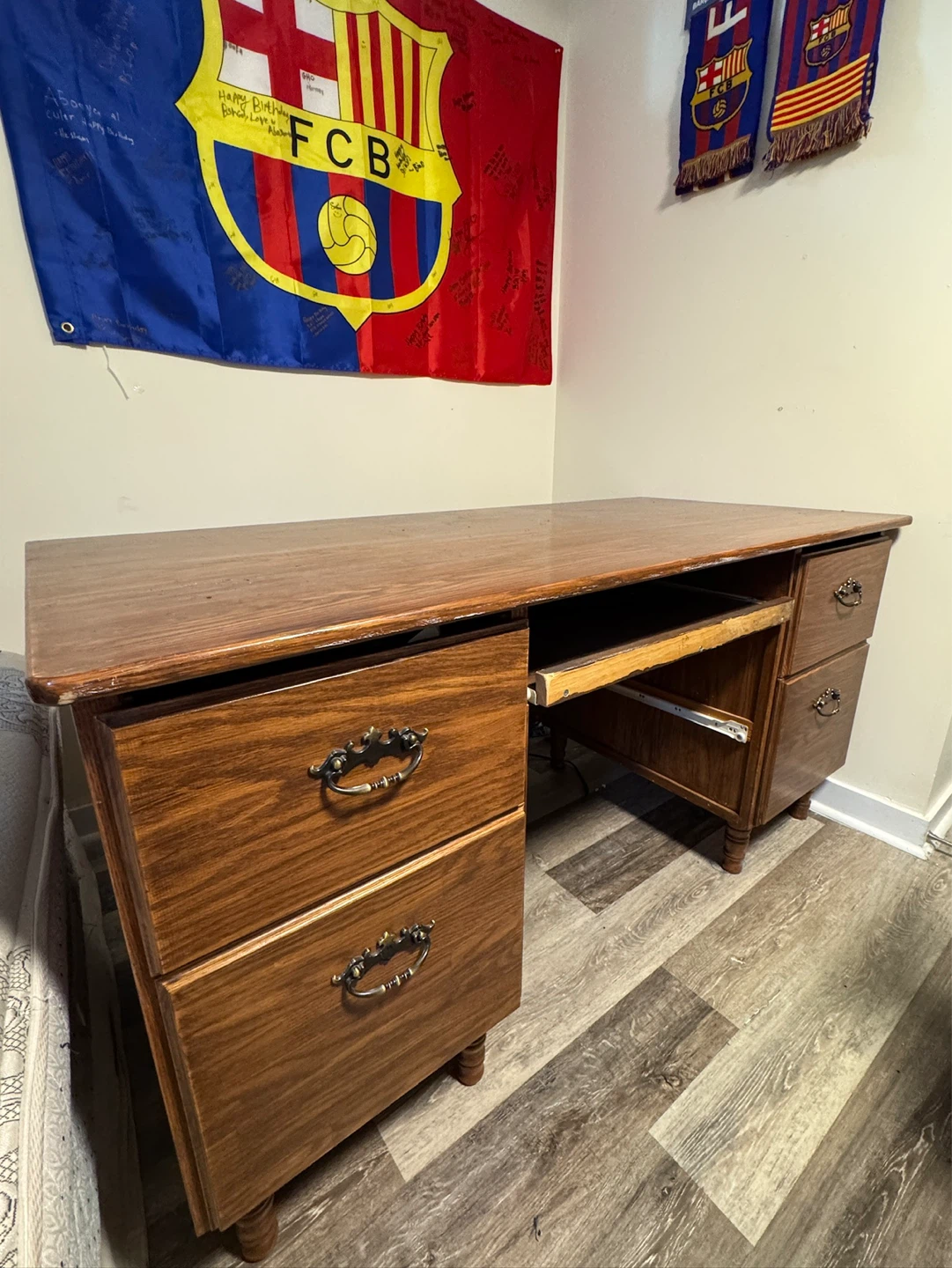 Wooden Desk with Drawers