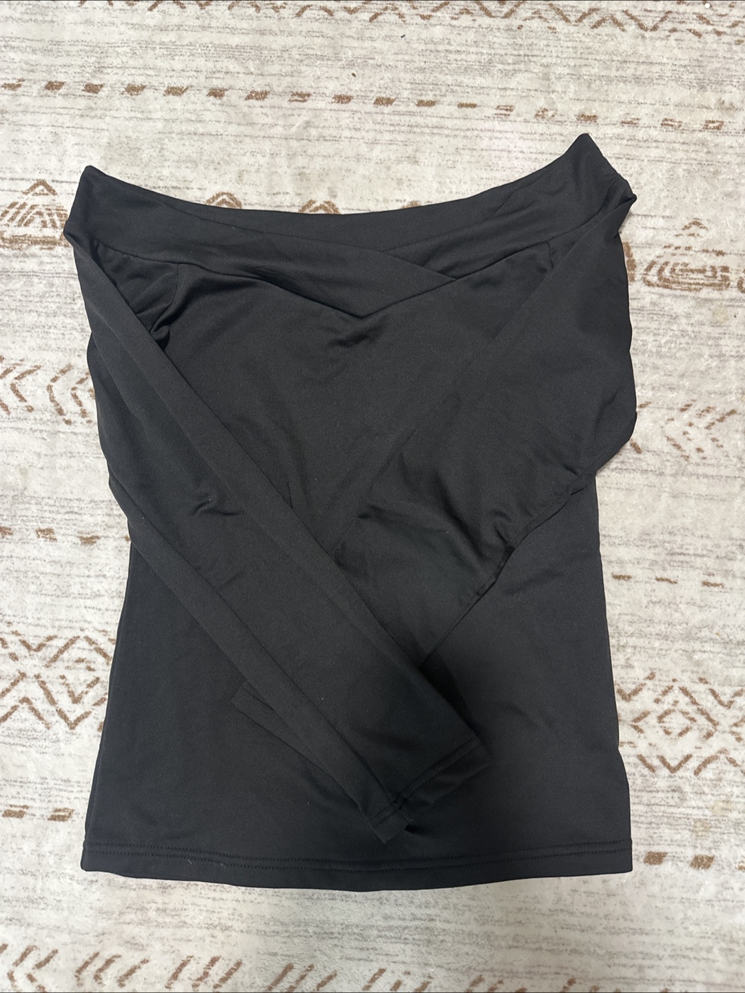 Black Off-the-Shoulder Long Sleeve Top