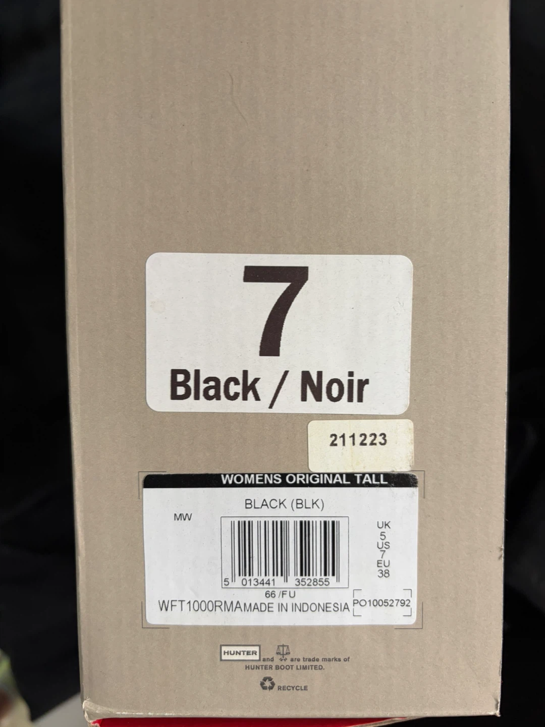 Hunter Womens Original Tall Boots - Black, Size 7 - photo 3