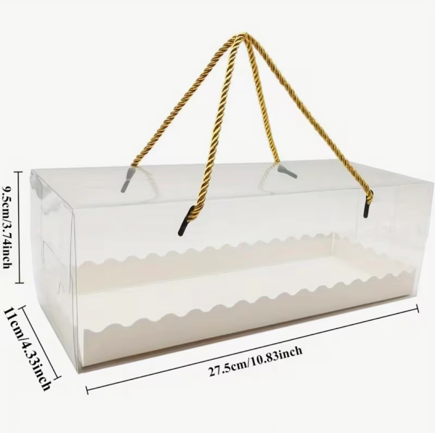 Clear Rectangular Gift Box with Gold Handles - photo 3