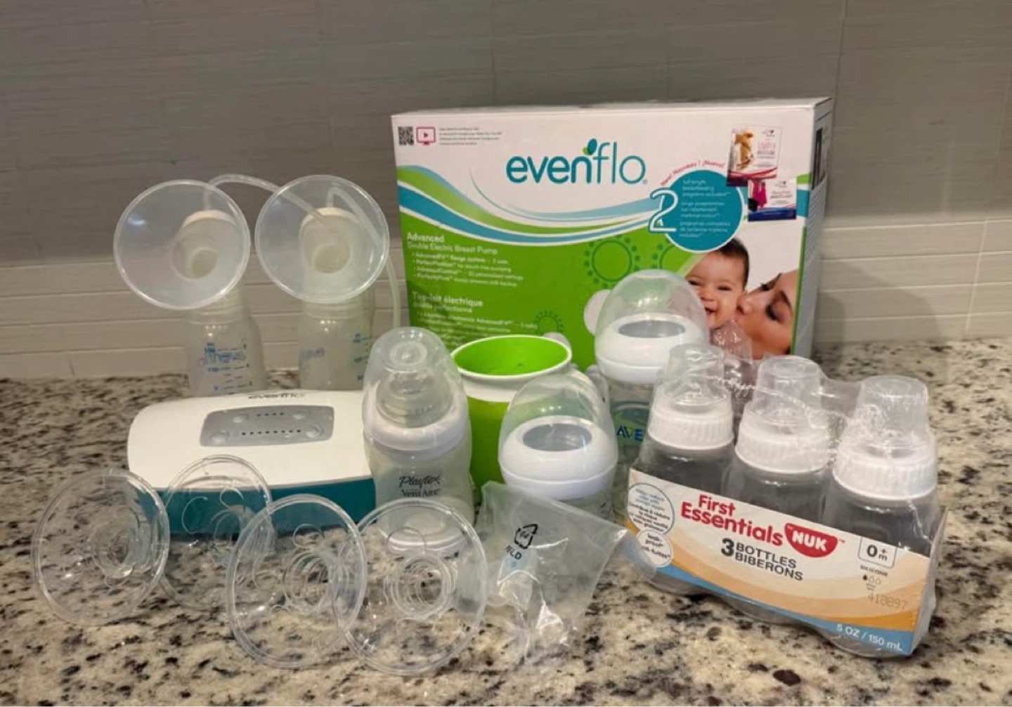 Evenflo Advanced Double Electric Breast Pump with Nuk Bottles