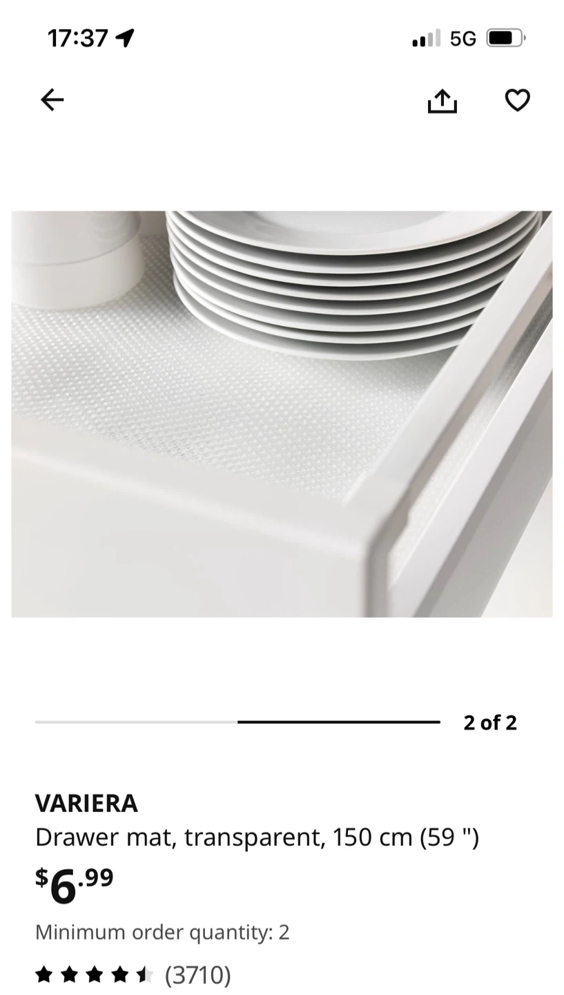2 rolls of IKEA VARIERA Drawer Mat - Transparent - 150 cm - photo 2