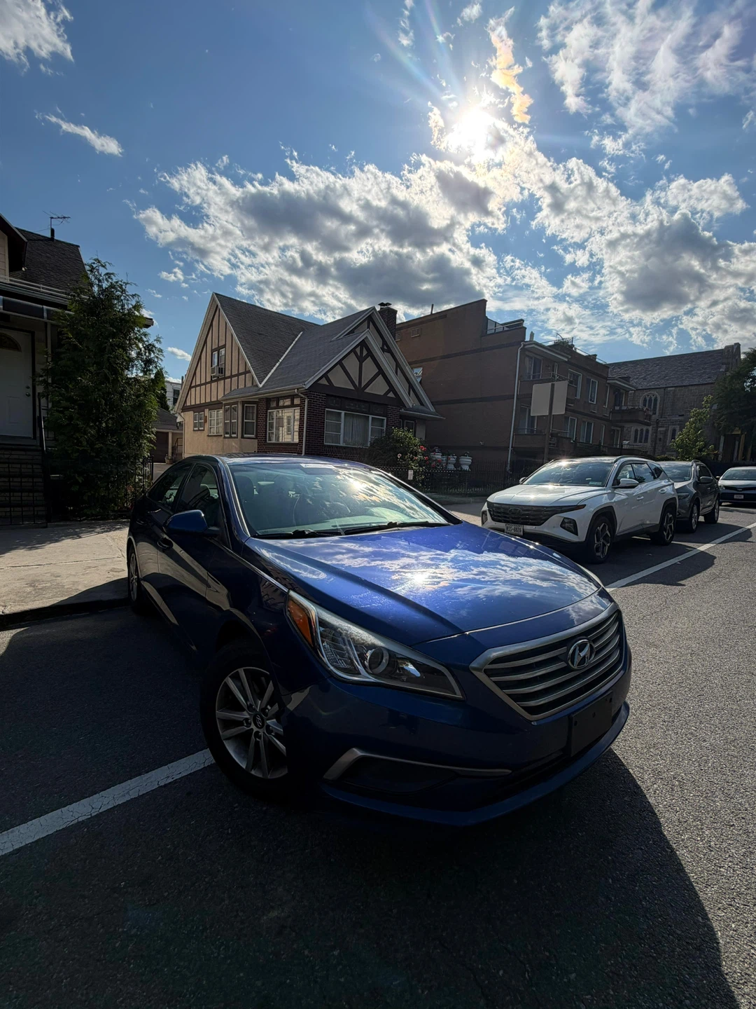 Blue Hyundai Sonata Sedan