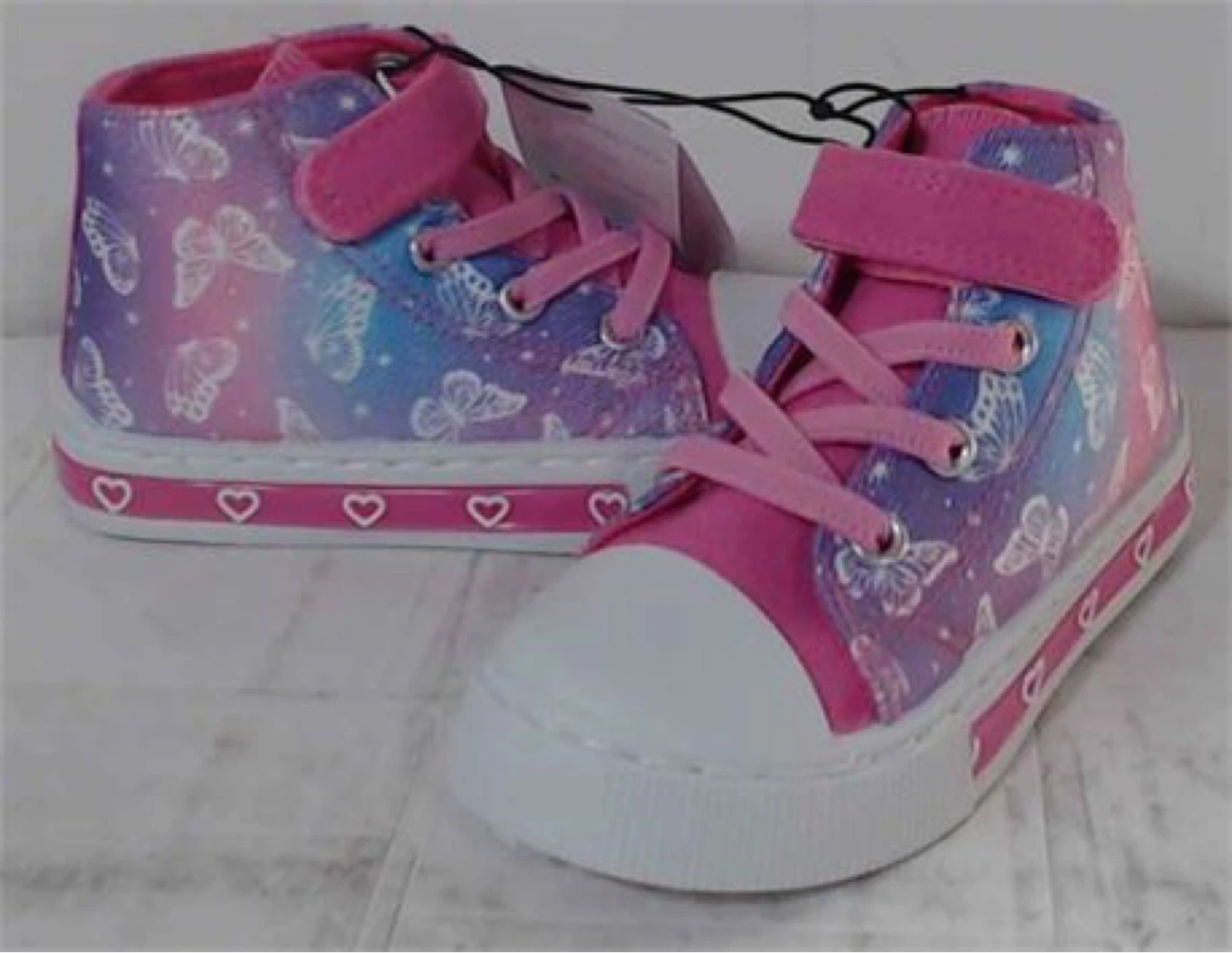 FUNCOO PLUS Toddler Girls Light Up Butterfly sneakers sz 7