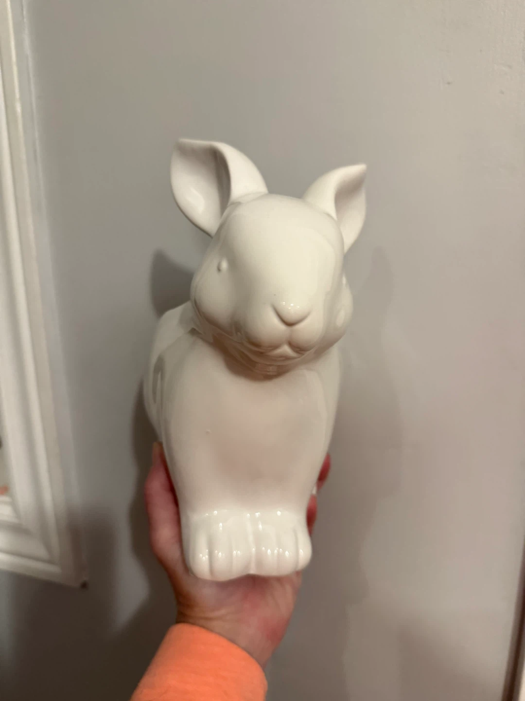White Ceramic Bunny Planter