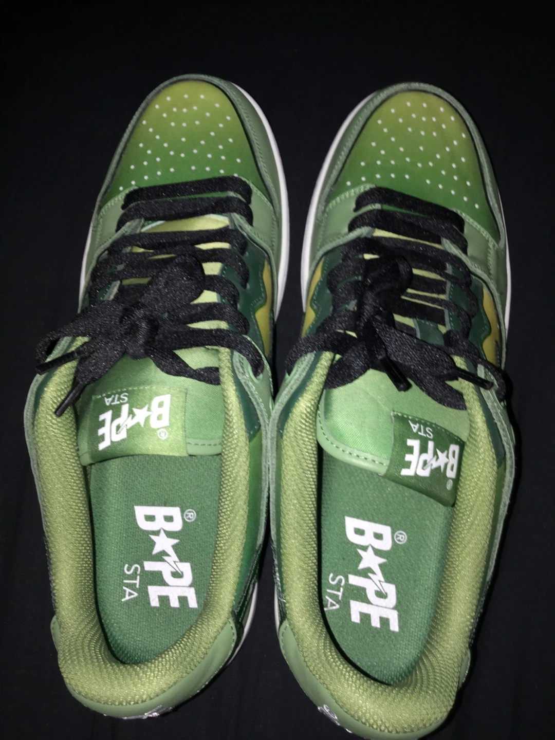 A Bathing Ape Bape SK8 Sta Green Gradation Sneakers