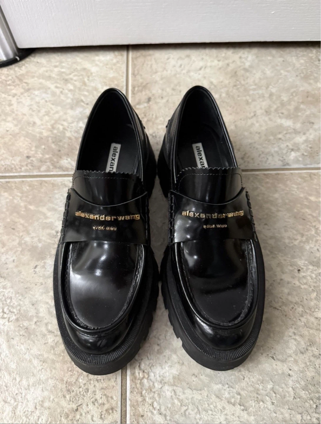 Alexander Wang Black Patent Loafers
