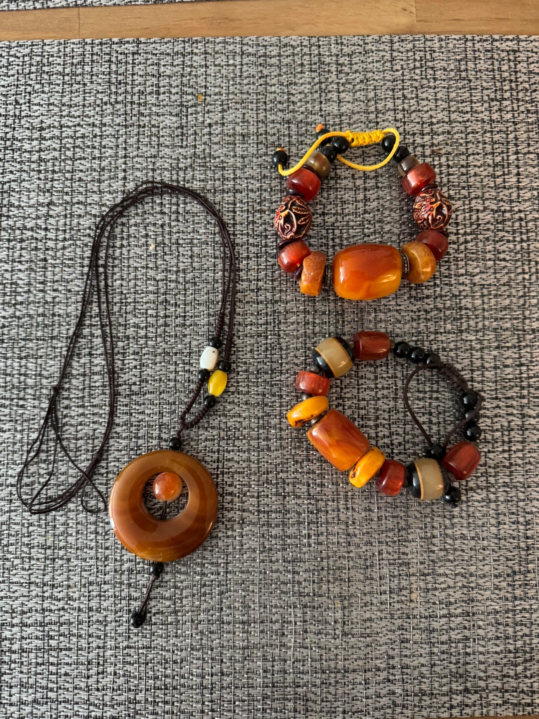Beaded Necklace and Bracelets Set