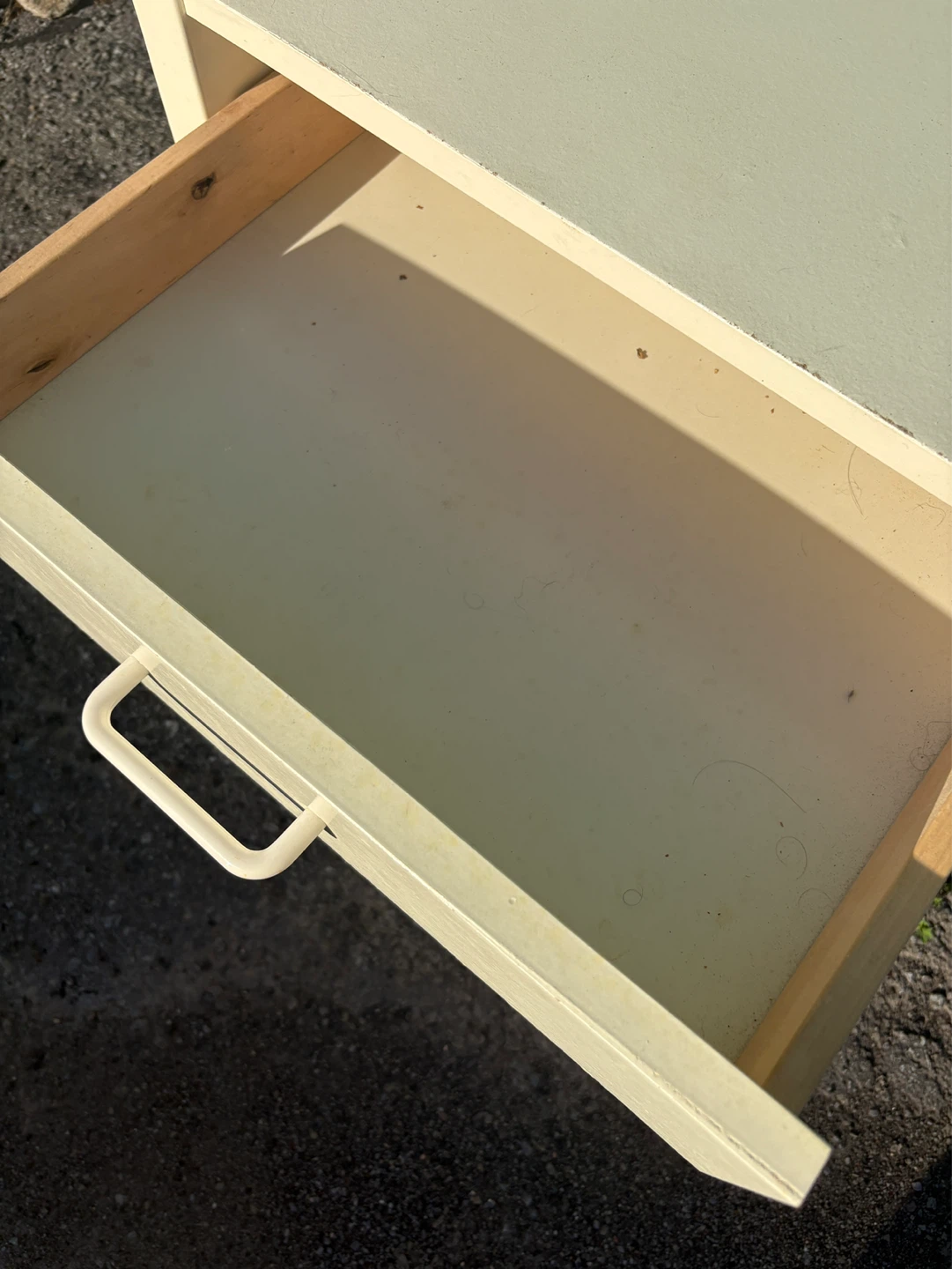 White Nightstand with Drawer and Shelf - photo 3
