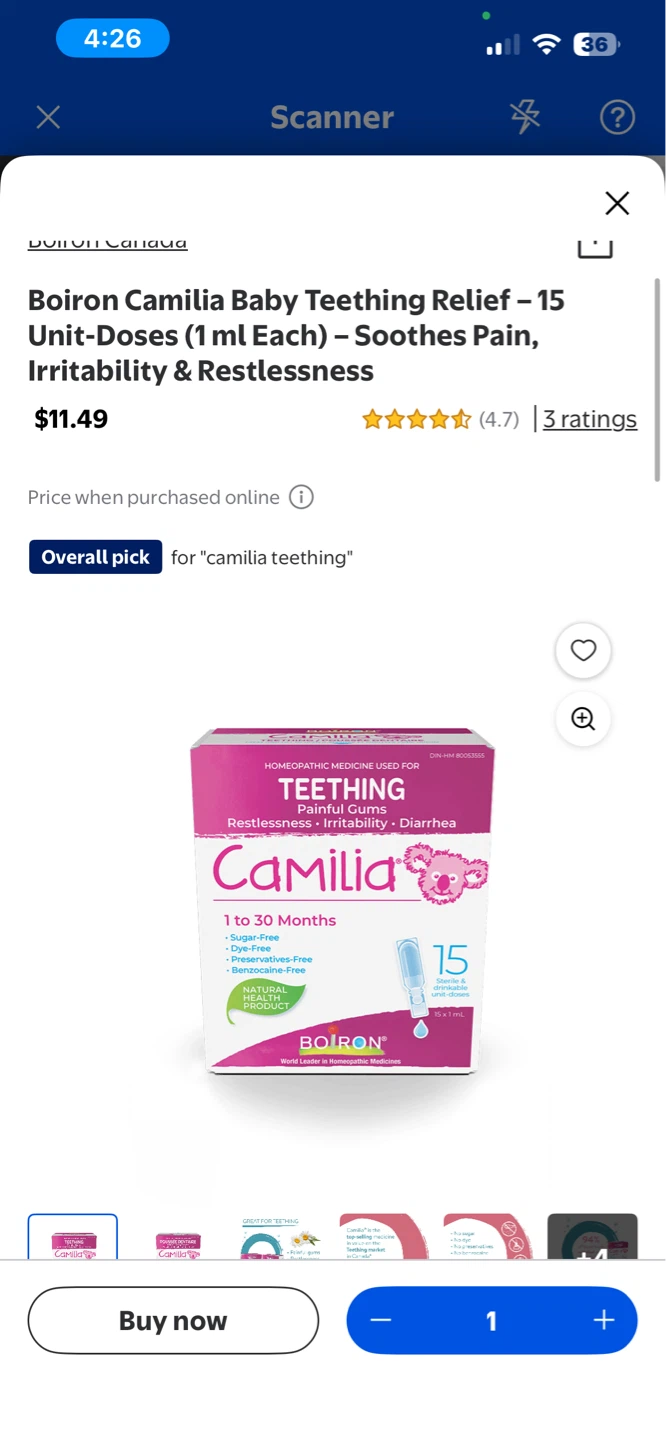 Camilia Baby Teething Relief - 15 Unit-Doses (1 ml Each) - photo 2