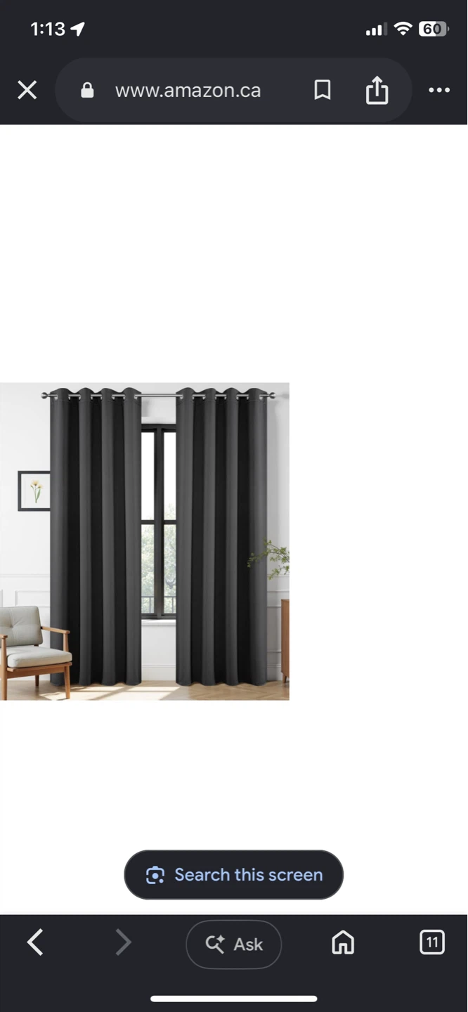 Joydeco Blackout Curtains - Dark Grey