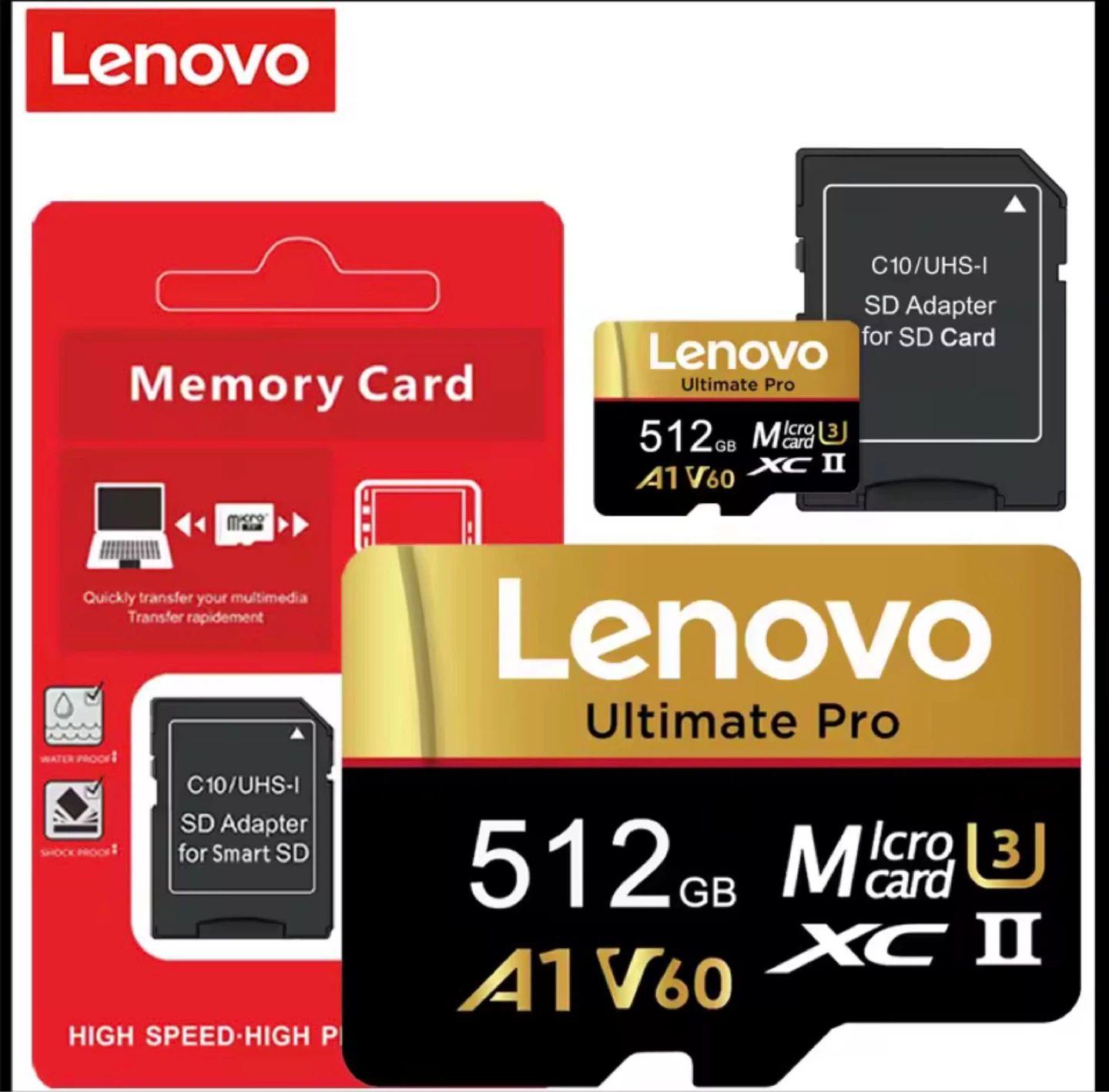 Lenovo Ultimate Pro 512GB Micro SD Card with SD Adapter