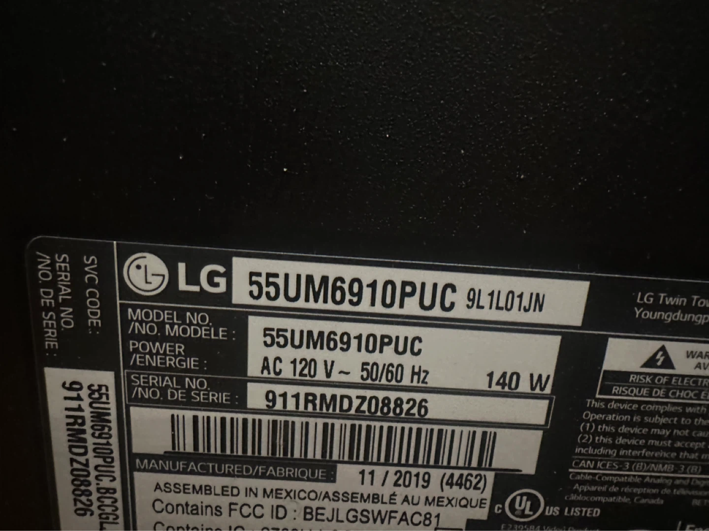 LG 55UM6910PUC 55" 4K UHD Smart TV - photo 2
