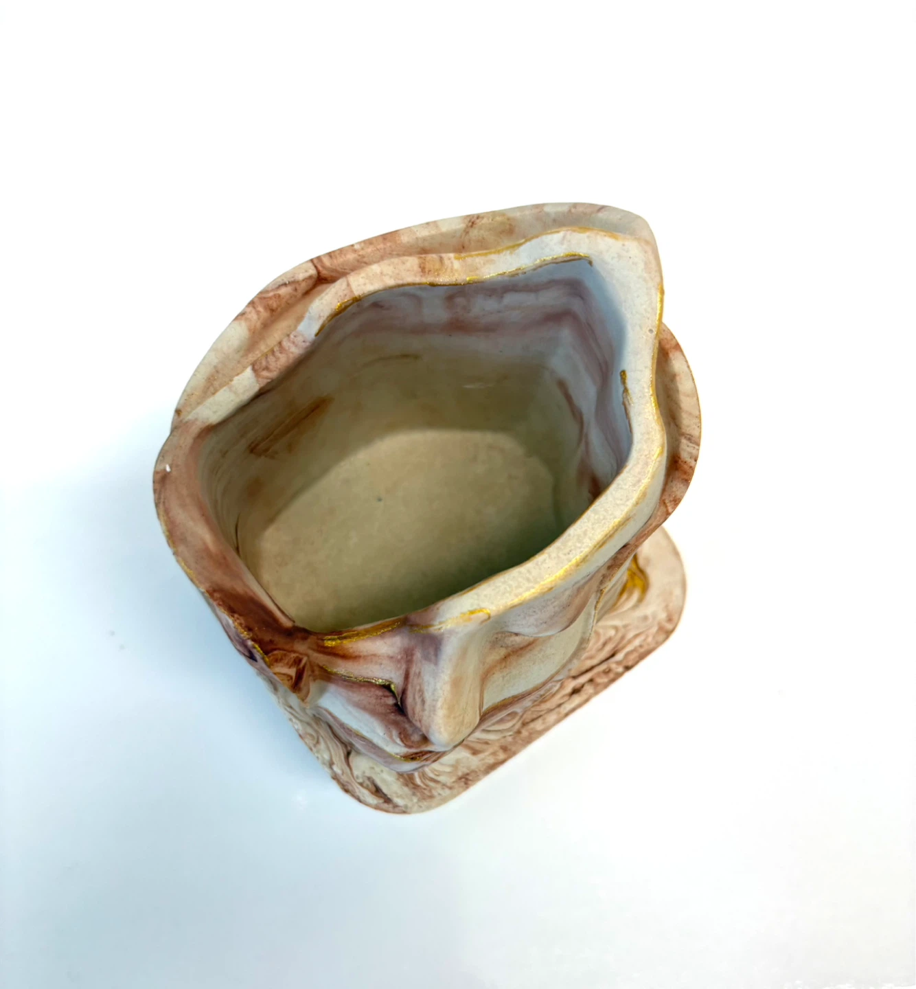 Handmade face sculpture planter or trinket box - photo 4