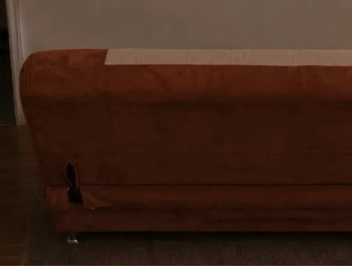 Suede Sofa Bed - Orange and Beige - photo 3